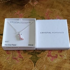 Crystal Romance Pink High Heel Necklace